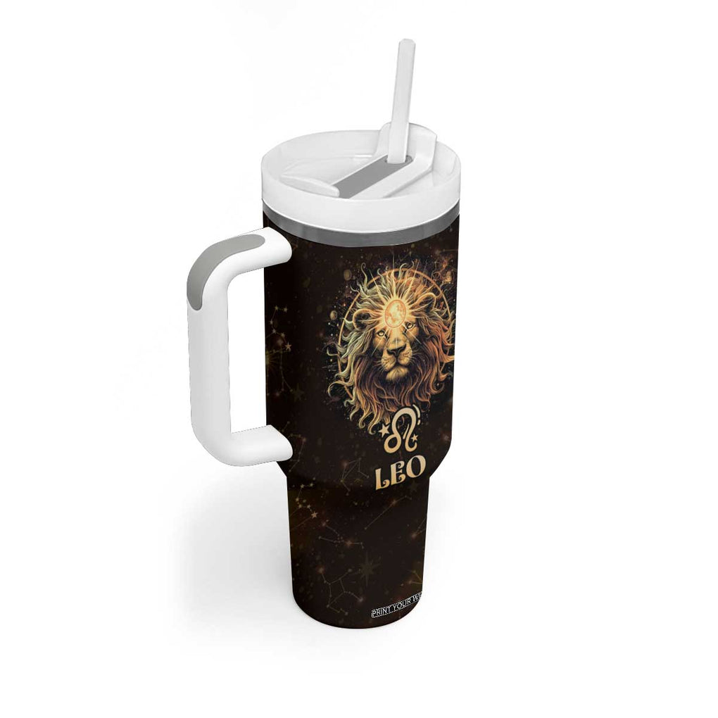 Leo Birthday Tumbler With Handle Born in July August Lion Zodiac Symbol Horoscope Astrology TB10 Print Your Wear