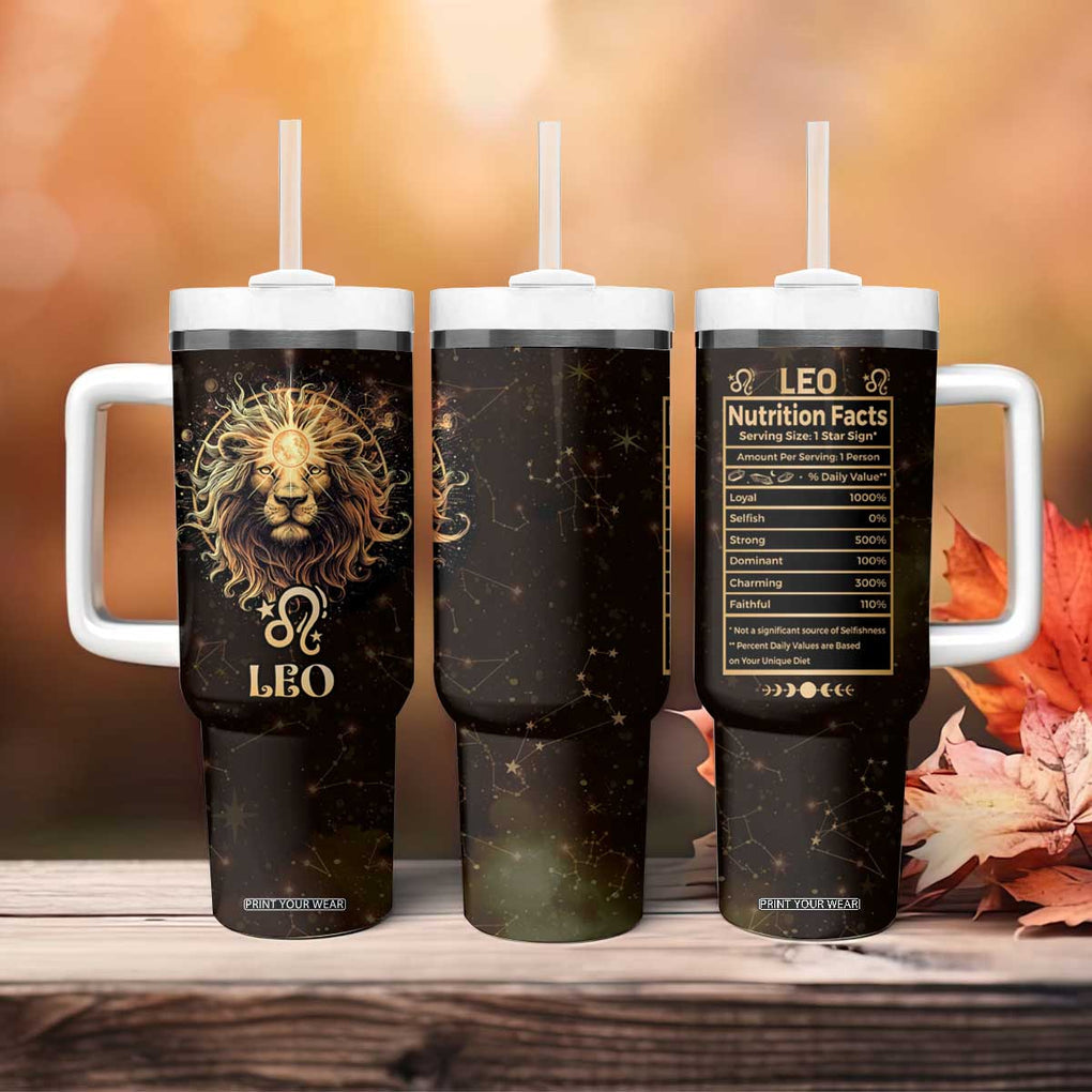 Leo Birthday Tumbler With Handle Born in July August Lion Zodiac Symbol Horoscope Astrology TB10 Print Your Wear