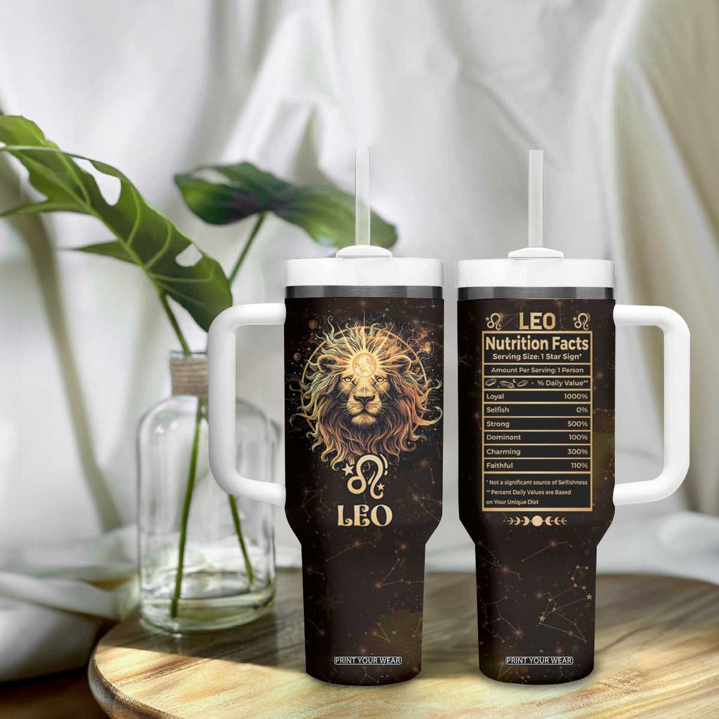 Leo Birthday Tumbler With Handle Born in July August Lion Zodiac Symbol Horoscope Astrology TB10 Print Your Wear