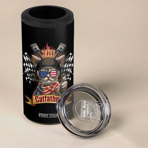 The Catfather 4 in 1 Can Cooler Tumbler Best Cat Dad Ever Funny Father's Day Cat Lover Gift TB10 Print Your Wear