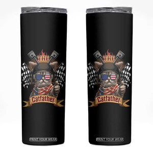 The Catfather Skinny Tumbler Best Cat Dad Ever Funny Father's Day Cat Lover Gift TB10 Black Print Your Wear