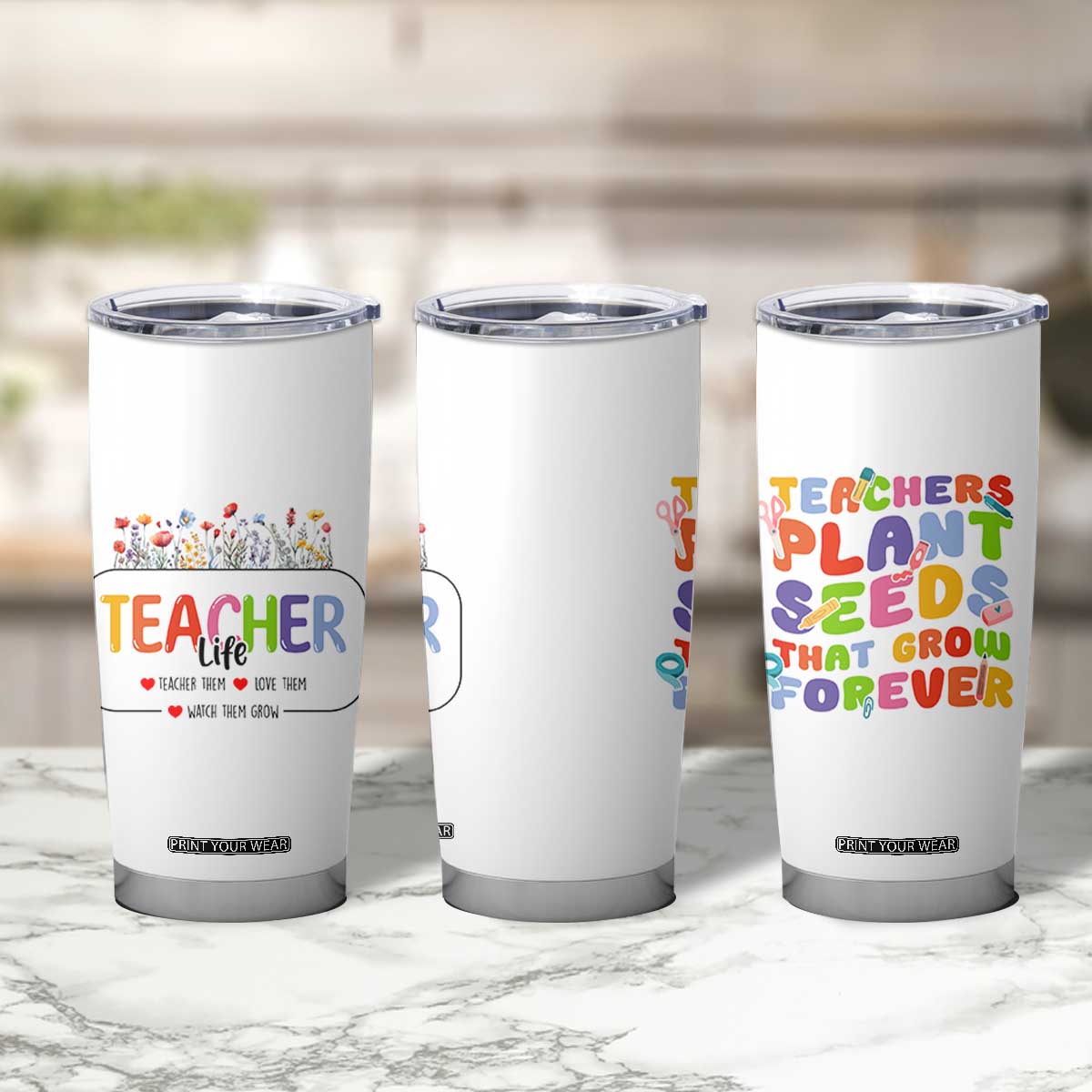 Teacher Life Tumbler Cup Thank You For Helping Me Grow Best Teacher Appreciation Gifts TB10 Print Your Wear
