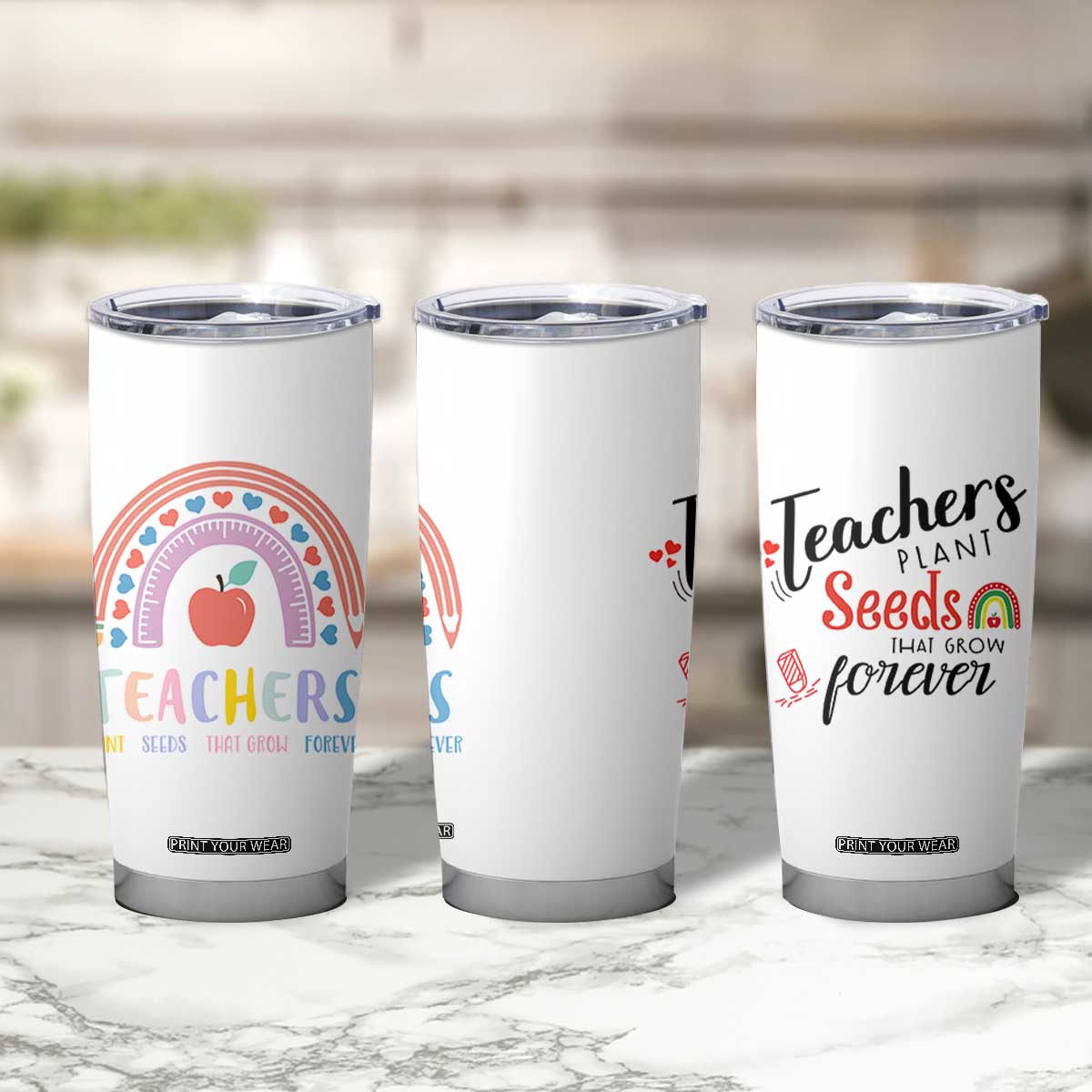 Teacher Tumbler Cup Teachers Plant Seeds That Grow Forever Teachers Day Gifts TB10 Print Your Wear