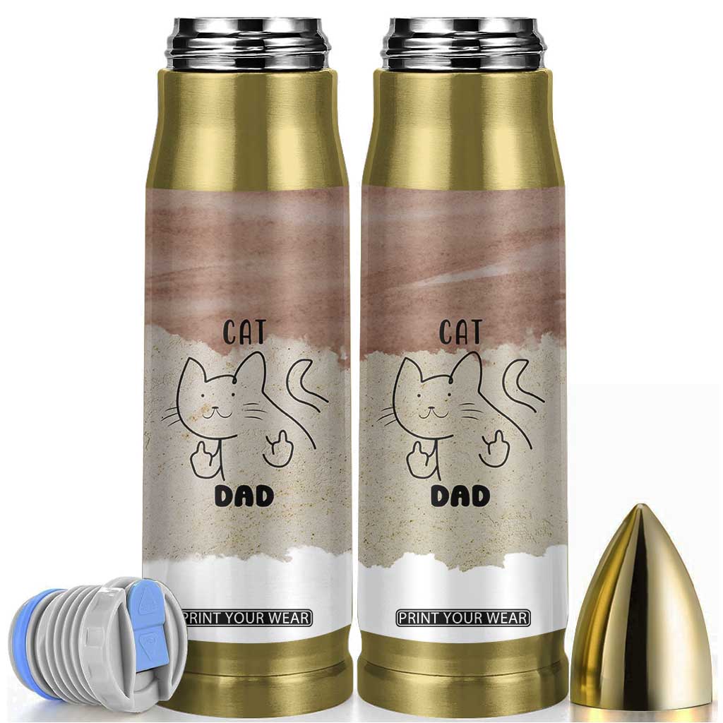 Funny Cat Dad Bullet Tumbler Father's Day Cat Lover Gag Gift TB10 Brown Print Your Wear