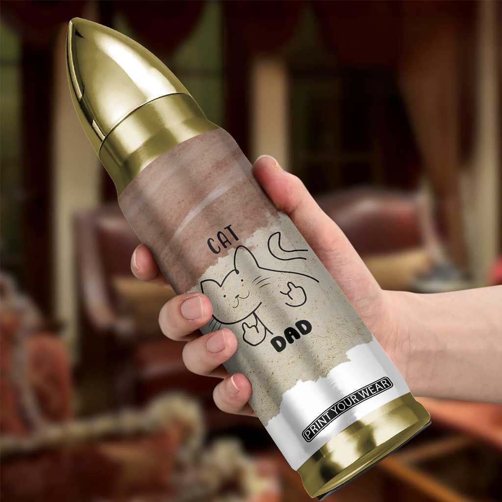 Funny Cat Dad Bullet Tumbler Father's Day Cat Lover Gag Gift TB10 Print Your Wear