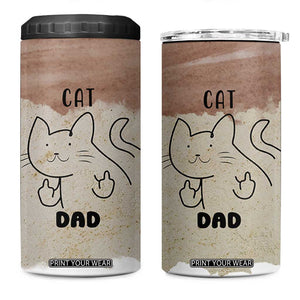 Funny Cat Dad 4 in 1 Can Cooler Tumbler Father's Day Cat Lover Gag Gift TB10 One Size: 16 oz Brown Print Your Wear