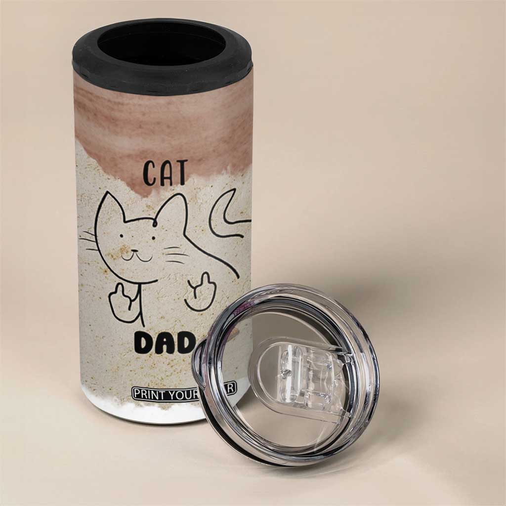 Funny Cat Dad 4 in 1 Can Cooler Tumbler Father's Day Cat Lover Gag Gift TB10 Print Your Wear