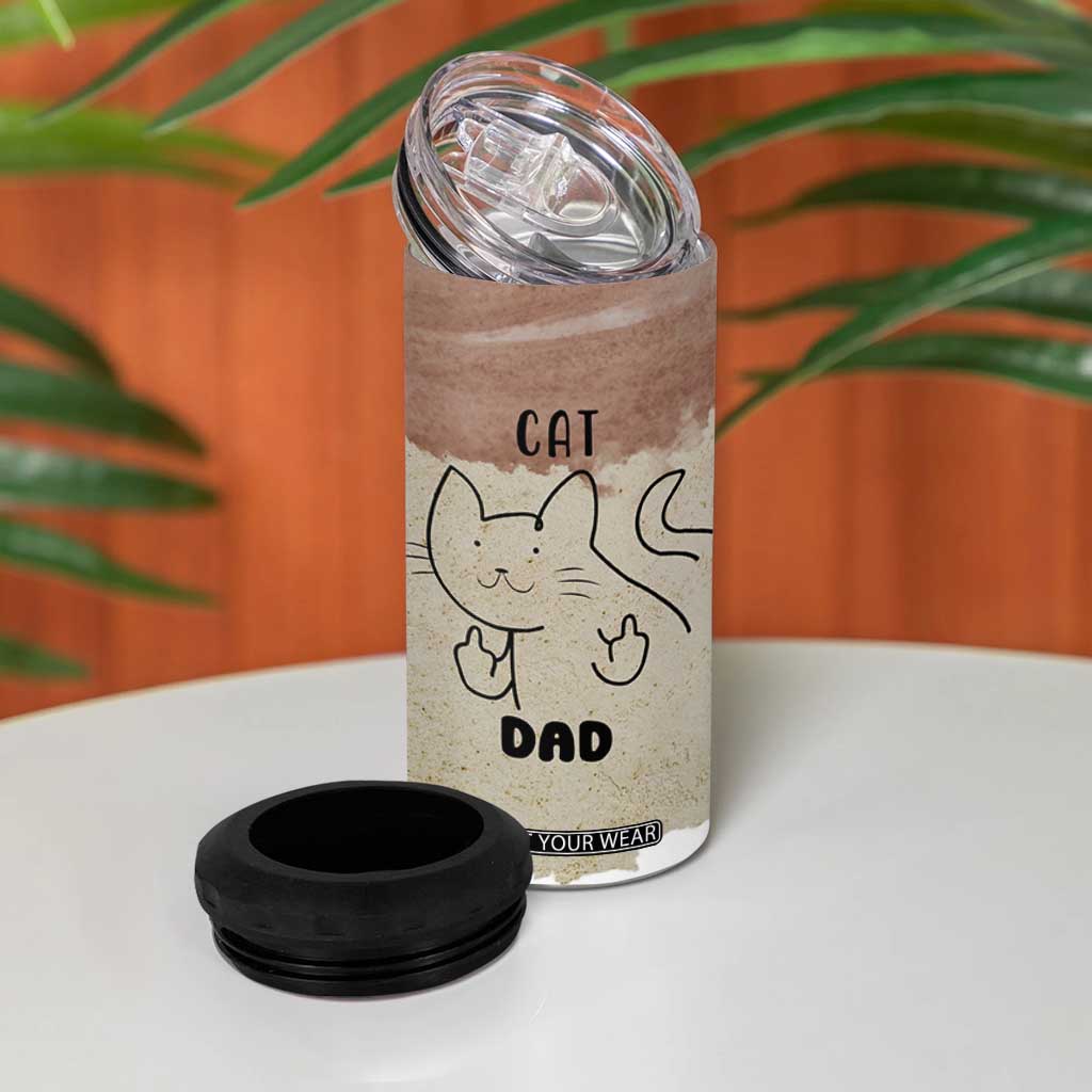 Funny Cat Dad 4 in 1 Can Cooler Tumbler Father's Day Cat Lover Gag Gift TB10 Print Your Wear