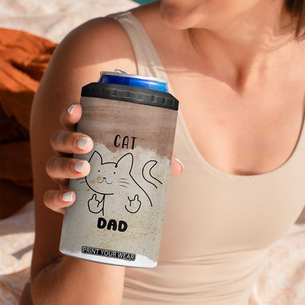 Funny Cat Dad 4 in 1 Can Cooler Tumbler Father's Day Cat Lover Gag Gift TB10 Print Your Wear
