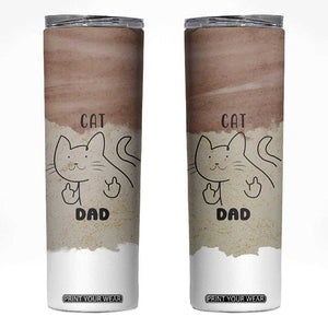 Funny Cat Dad Skinny Tumbler Father's Day Cat Lover Gag Gift TB10 Brown Print Your Wear