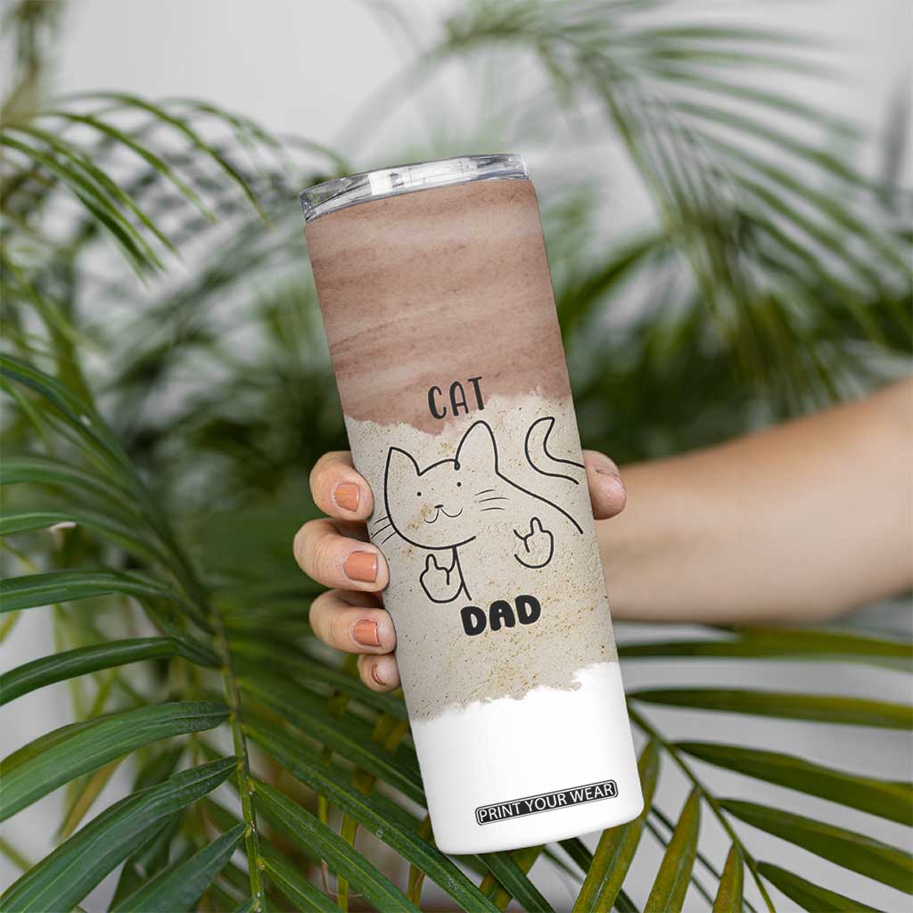Funny Cat Dad Skinny Tumbler Father's Day Cat Lover Gag Gift TB10 Print Your Wear