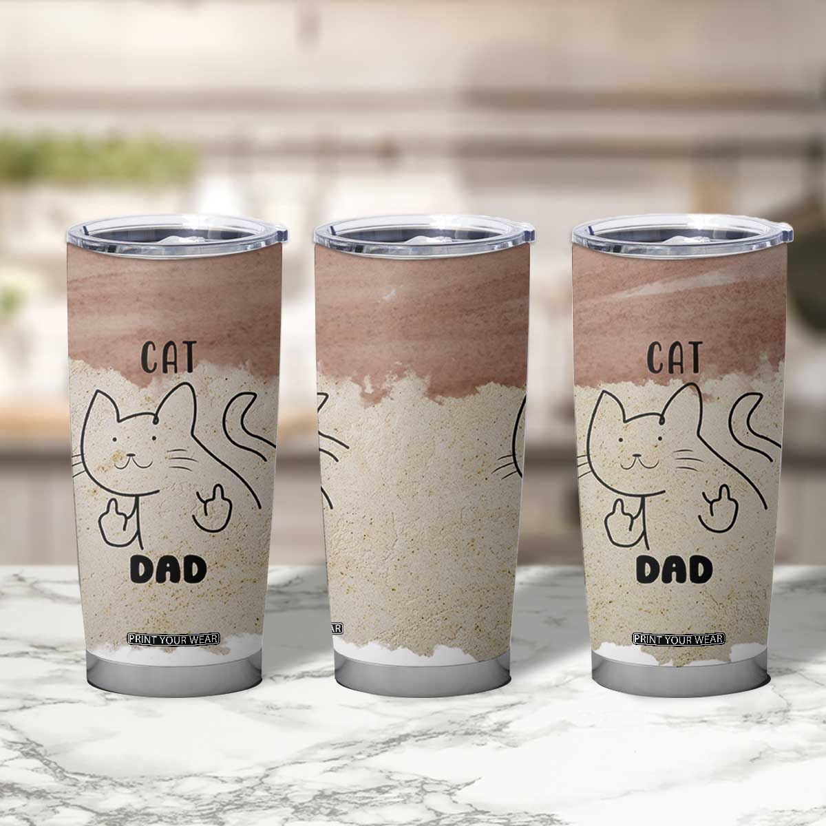 Funny Cat Dad Tumbler Cup Father's Day Cat Lover Gag Gift TB10 Print Your Wear