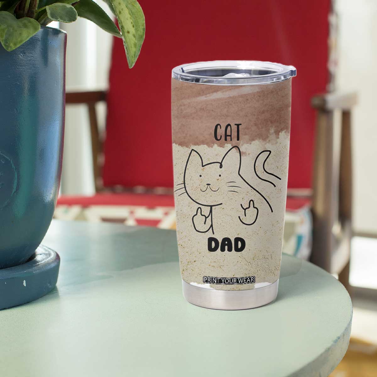 Funny Cat Dad Tumbler Cup Father's Day Cat Lover Gag Gift TB10 Print Your Wear