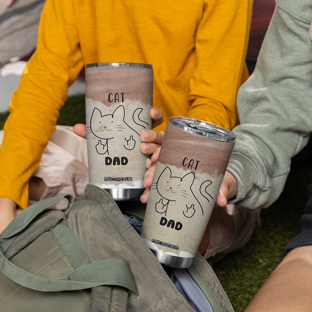 Funny Cat Dad Tumbler Cup Father's Day Cat Lover Gag Gift TB10 Print Your Wear