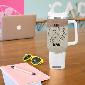 Funny Cat Dad Tumbler With Handle Father's Day Cat Lover Gag Gift TB10 Print Your Wear