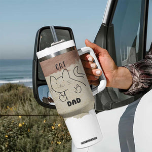 Funny Cat Dad Tumbler With Handle Father's Day Cat Lover Gag Gift TB10 Print Your Wear