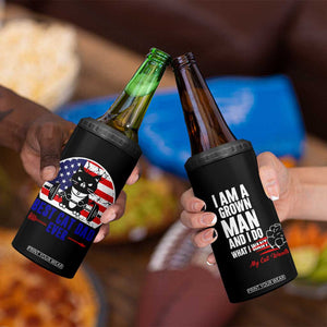 Best Cat Dad Ever 4 in 1 Can Cooler Tumbler Funny Father's Day Cat Lover Gag Gift American Flag TB10 Print Your Wear