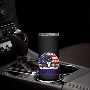 Best Cat Dad Ever Skinny Tumbler Funny Father's Day Cat Lover Gag Gift American Flag TB10 Print Your Wear