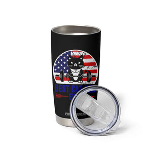 Best Cat Dad Ever Tumbler Cup Funny Father's Day Cat Lover Gag Gift American Flag TB10 Print Your Wear