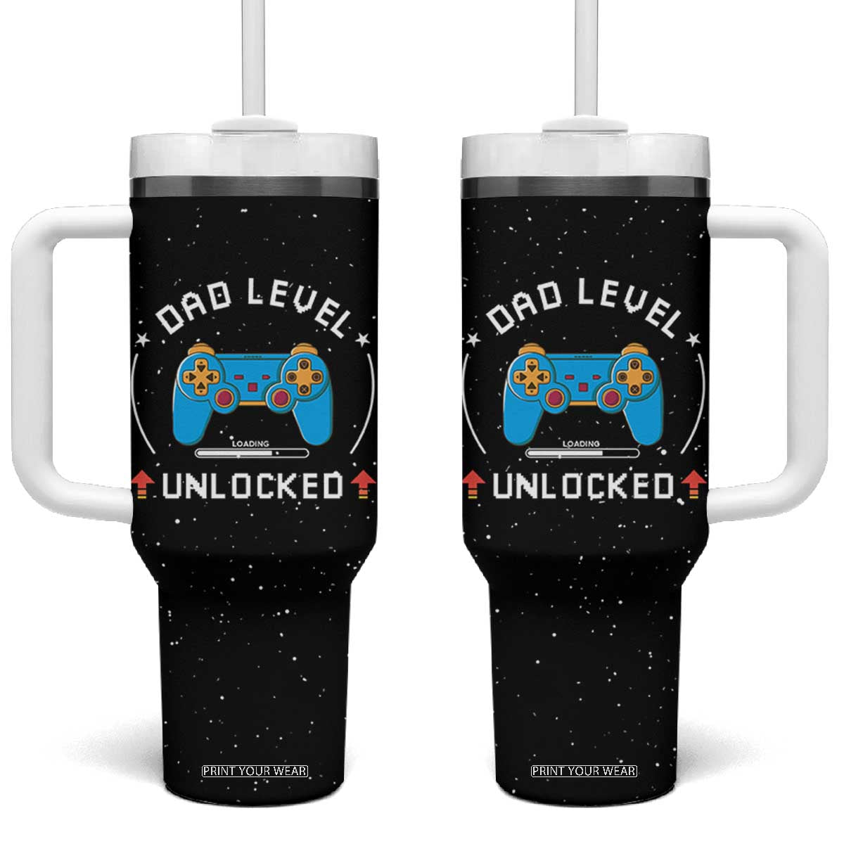 New Dad Tumbler With Handle First Time Father's Day Expecting Dad Present TB10 One Size: 40 oz Black Print Your Wear