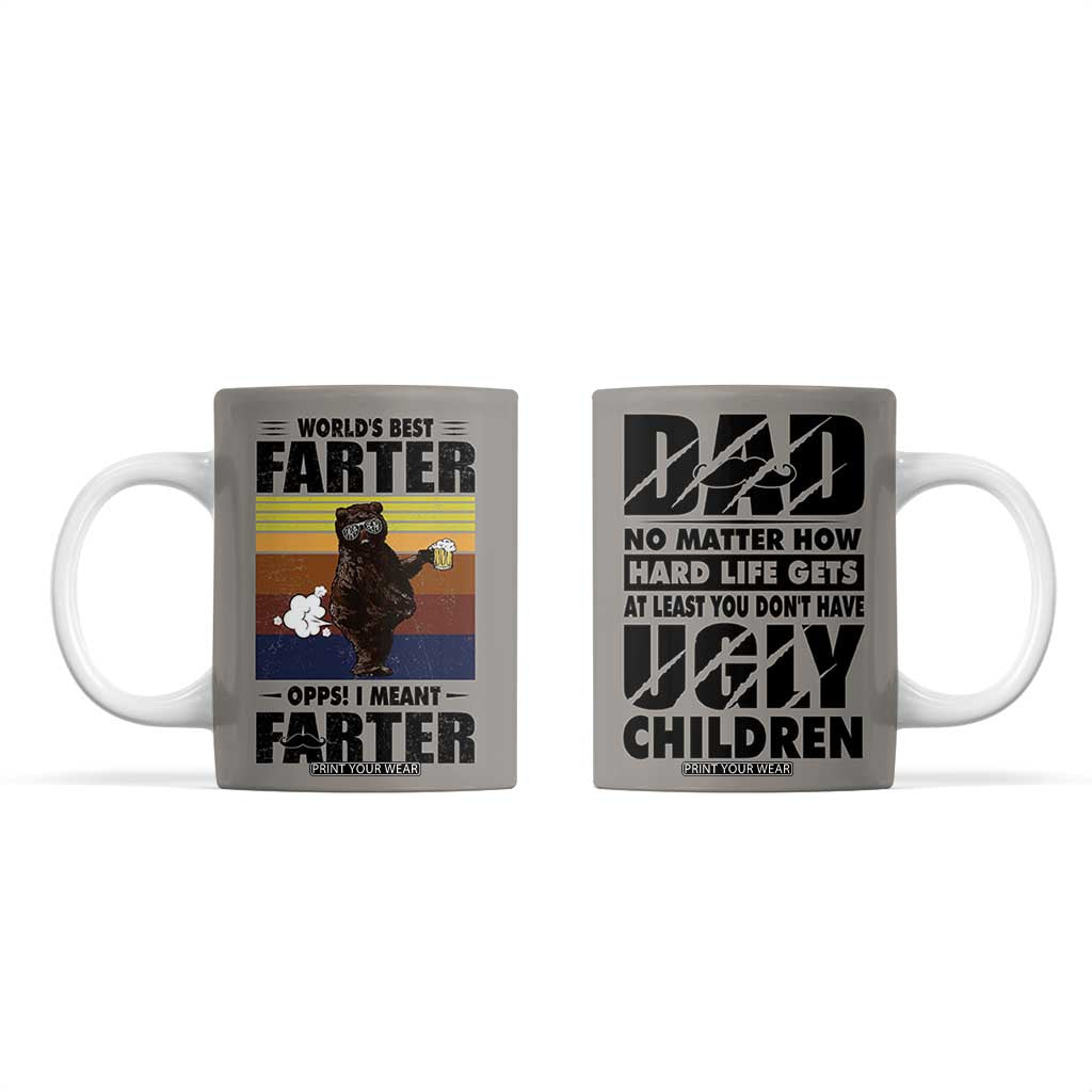 Funny Father's Day Gift For Dad Coffee Mug Papa Bear World's Best Farter I Mean Father TB10 Grey Print Your Wear