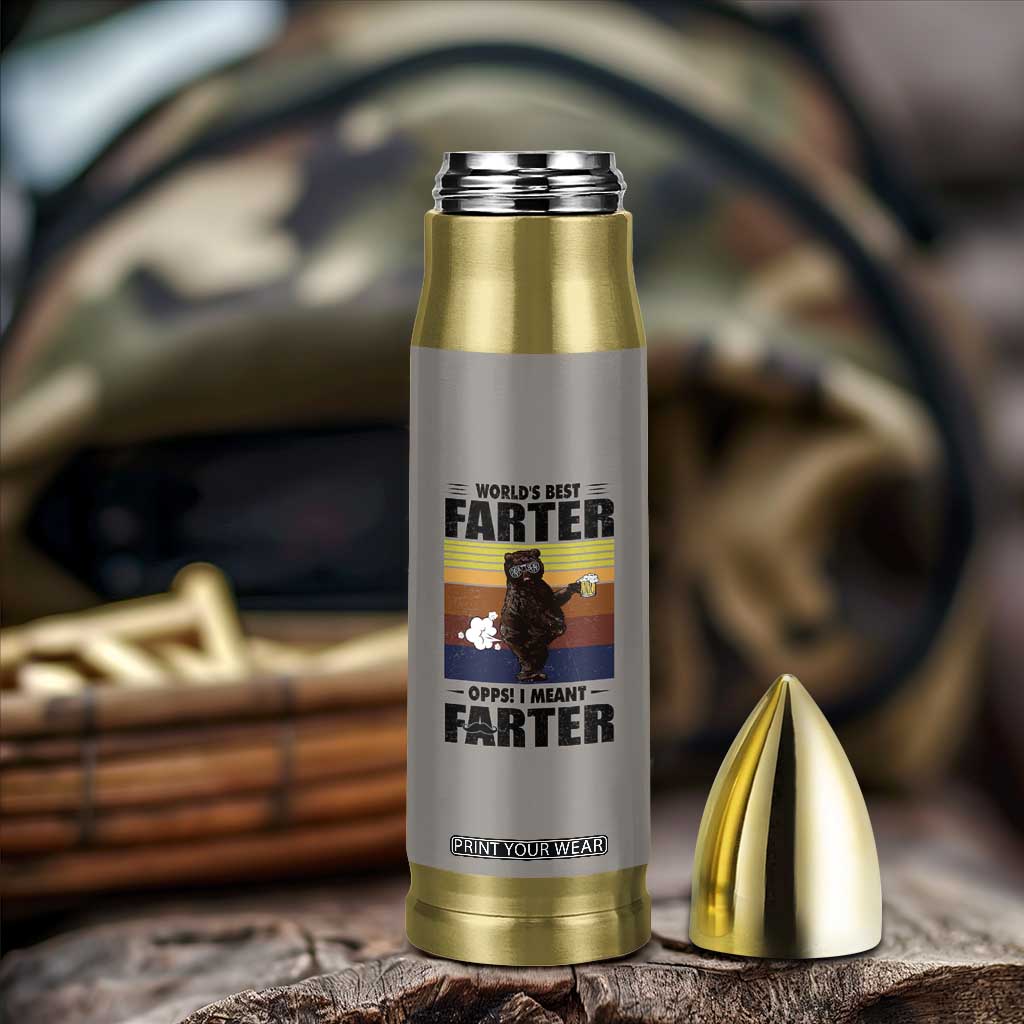 Funny Father's Day Gift For Dad Bullet Tumbler Papa Bear World's Best Farter I Mean Father TB10 Print Your Wear