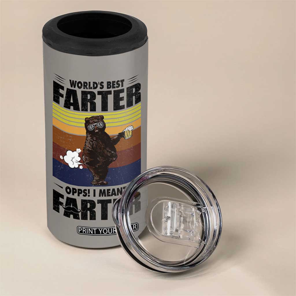 Funny Father's Day Gift For Dad 4 in 1 Can Cooler Tumbler Papa Bear World's Best Farter I Mean Father TB10 Print Your Wear