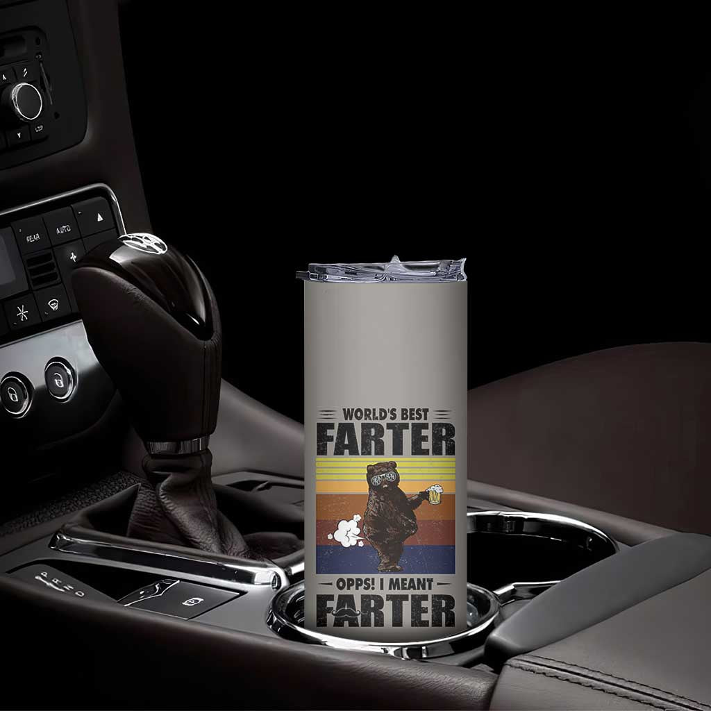 Funny Father's Day Gift For Dad Skinny Tumbler Papa Bear World's Best Farter I Mean Father TB10 Print Your Wear