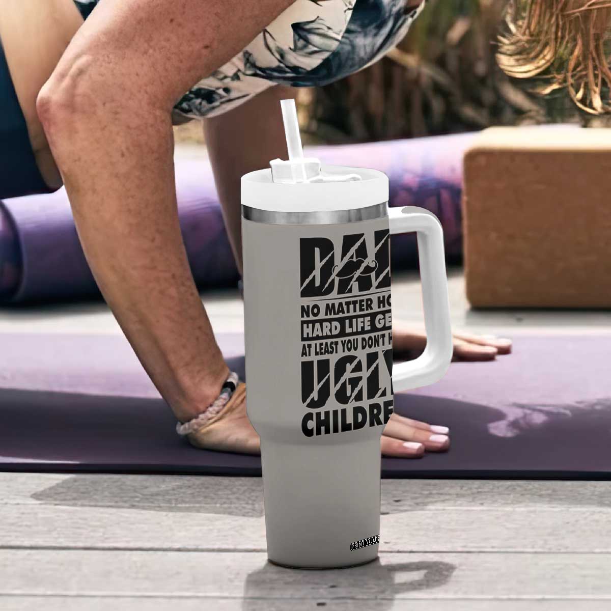 Funny Father's Day Gift For Dad Tumbler With Handle Papa Bear World's Best Farter I Mean Father TB10 Print Your Wear