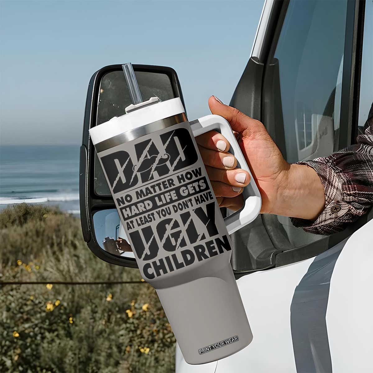 Funny Father's Day Gift For Dad Tumbler With Handle Papa Bear World's Best Farter I Mean Father TB10 Print Your Wear