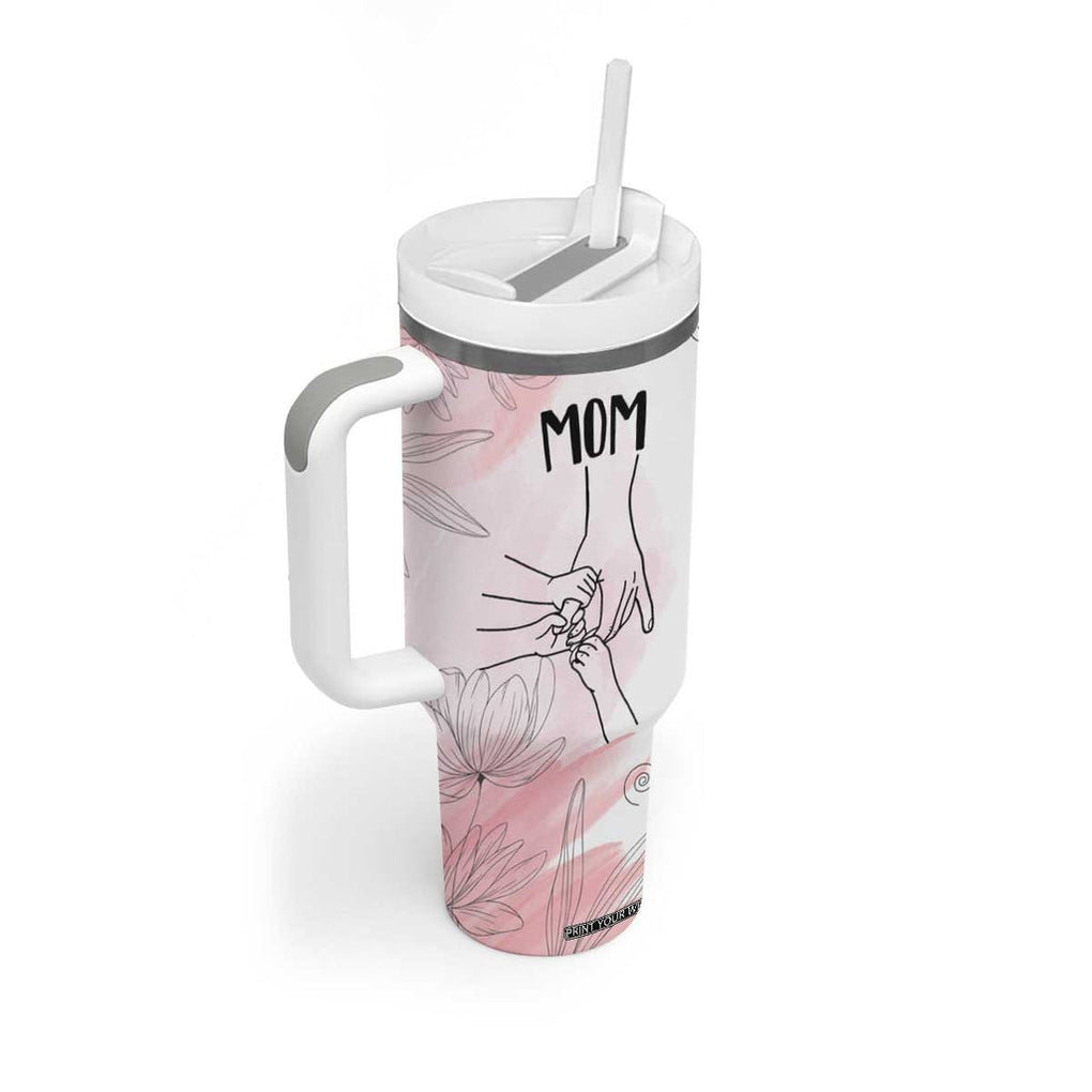 Gift for Mom of 3 Childrens Tumbler With Handle Mama Holding Hands Mothers Day Gift TB10 Print Your Wear