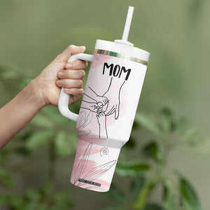 Gift for Mom of 3 Childrens Tumbler With Handle Mama Holding Hands Mothers Day Gift TB10 Print Your Wear