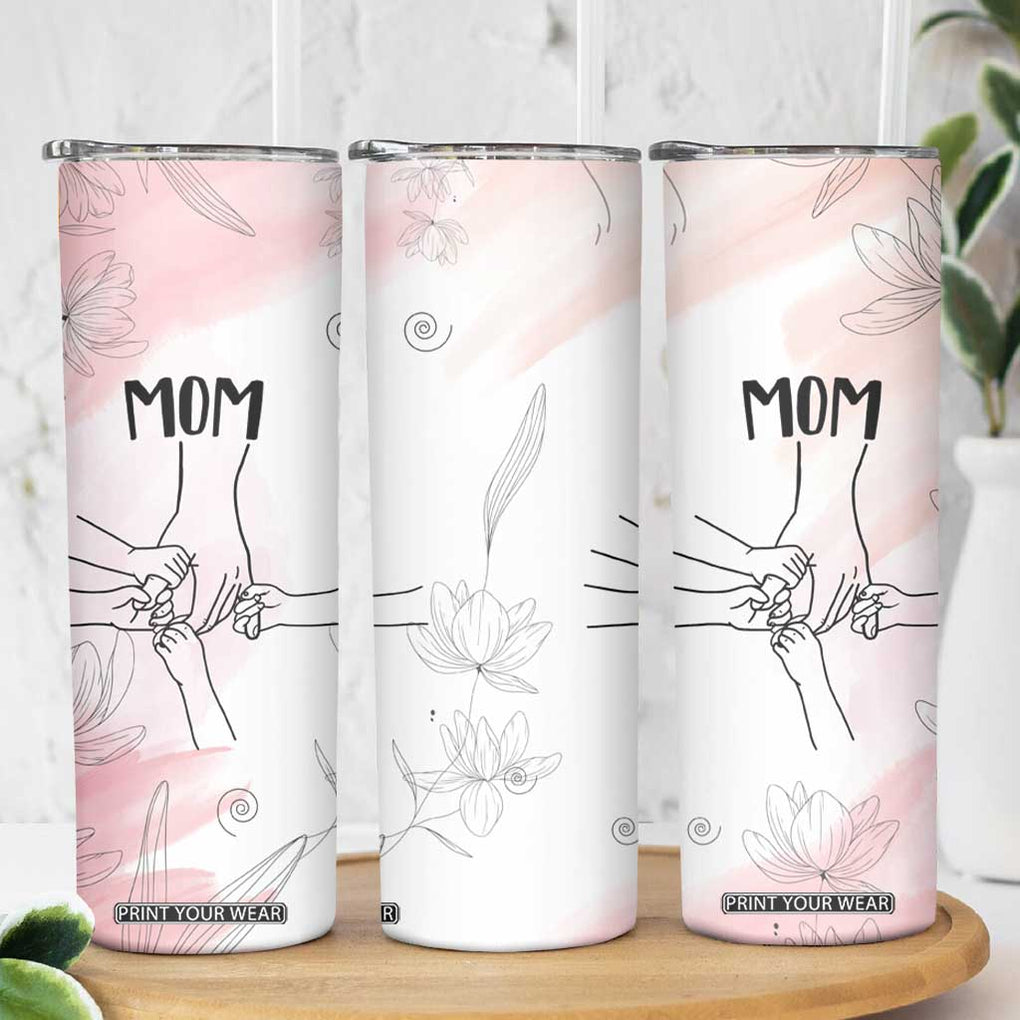 Gift for Mom of 4 Childrens Skinny Tumbler Mama Holding Hands Mothers Day Gift TB10 Print Your Wear