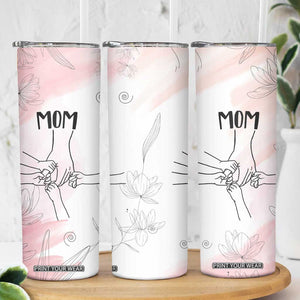 Gift for Mom of 4 Childrens Skinny Tumbler Mama Holding Hands Mothers Day Gift TB10 Print Your Wear