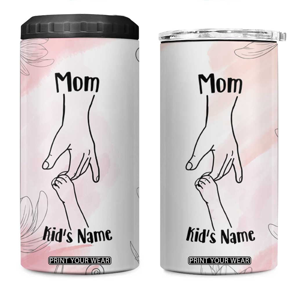 Personalized Mom Gifts 4 in 1 Can Cooler Tumbler Mama Holding Hands Custom Kid Names Mothers Day Gift TB10 One Size: 16 oz Light Pink Print Your Wear