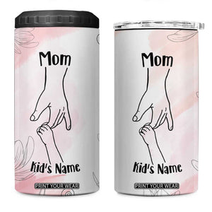 Personalized Mom Gifts 4 in 1 Can Cooler Tumbler Mama Holding Hands Custom Kid Names Mothers Day Gift TB10 One Size: 16 oz Light Pink Print Your Wear