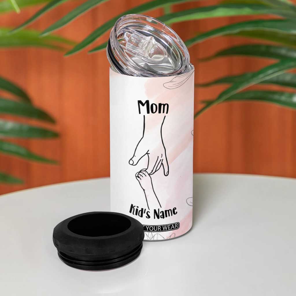 Personalized Mom Gifts 4 in 1 Can Cooler Tumbler Mama Holding Hands Custom Kid Names Mothers Day Gift TB10 Print Your Wear