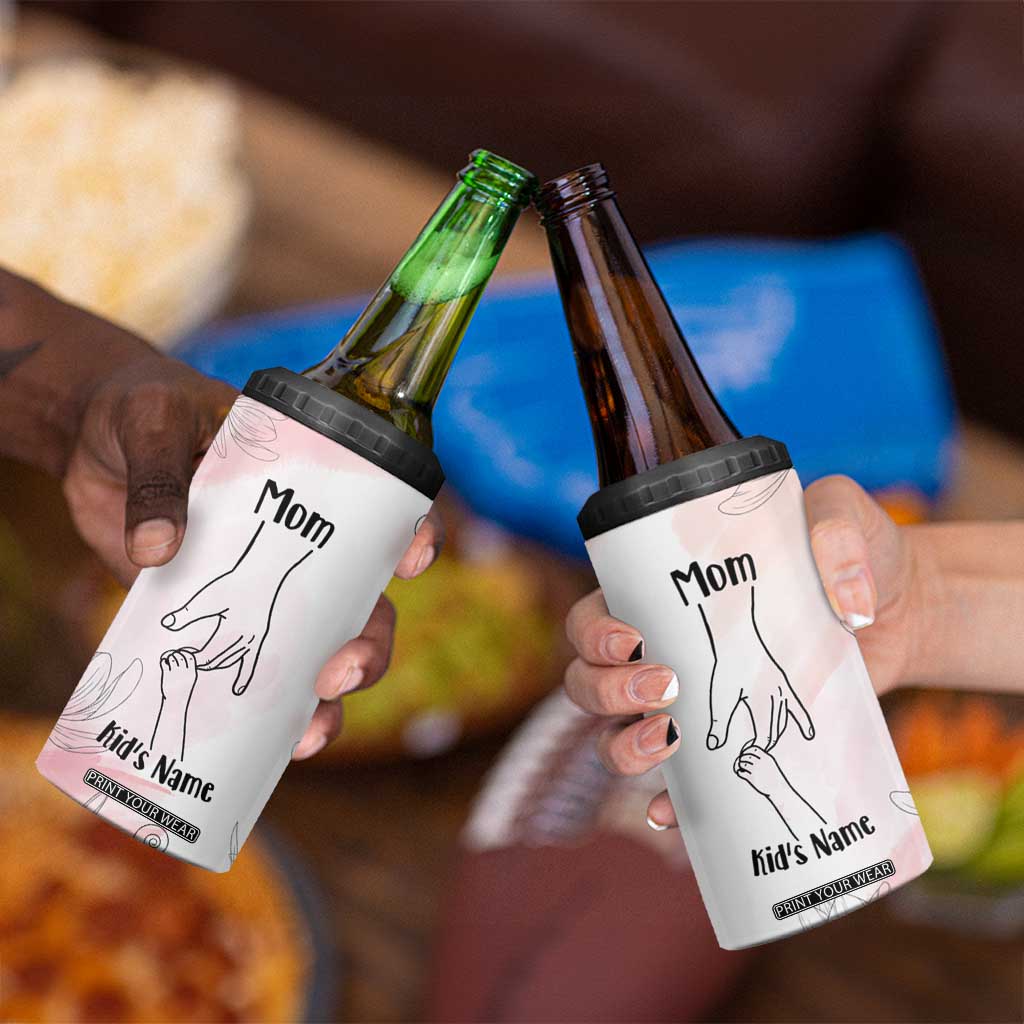 Personalized Mom Gifts 4 in 1 Can Cooler Tumbler Mama Holding Hands Custom Kid Names Mothers Day Gift TB10 Print Your Wear