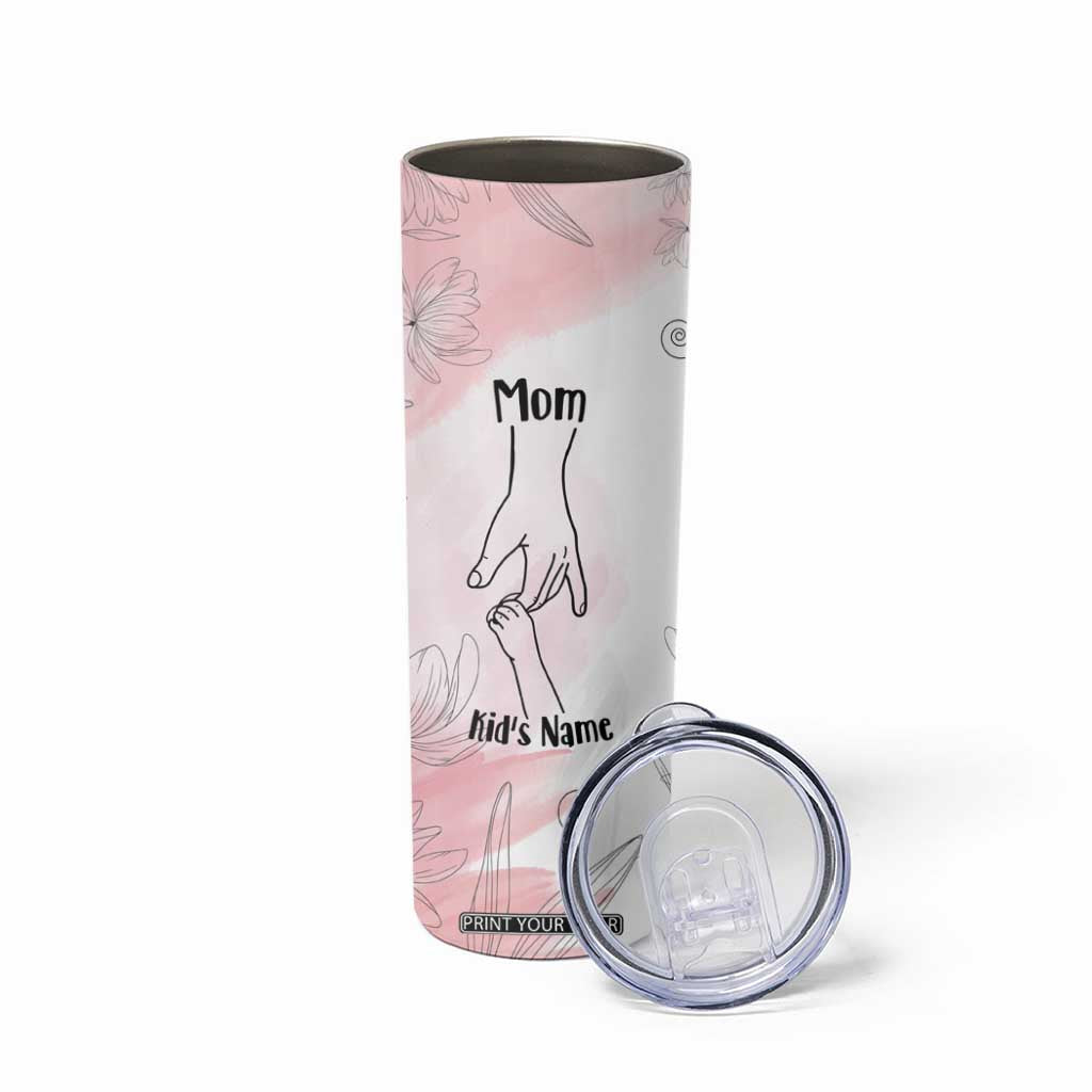 Personalized Mom Gifts Skinny Tumbler Mama Holding Hands Custom Kid Names Mothers Day Gift TB10 Print Your Wear