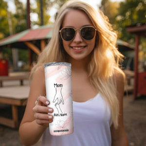 Personalized Mom Gifts Skinny Tumbler Mama Holding Hands Custom Kid Names Mothers Day Gift TB10 Print Your Wear