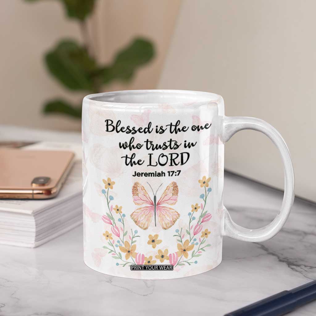 Christian Gifts for Women Faith Coffee Mug Blessed Inspirational Religious Bible Gift for Her Pink Butterfly TB10 Print Your Wear