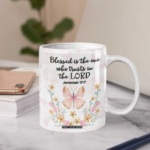 Christian Gifts for Women Faith Coffee Mug Blessed Inspirational Religious Bible Gift for Her Pink Butterfly TB10 Print Your Wear