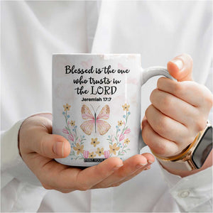 Christian Gifts for Women Faith Coffee Mug Blessed Inspirational Religious Bible Gift for Her Pink Butterfly TB10 Print Your Wear