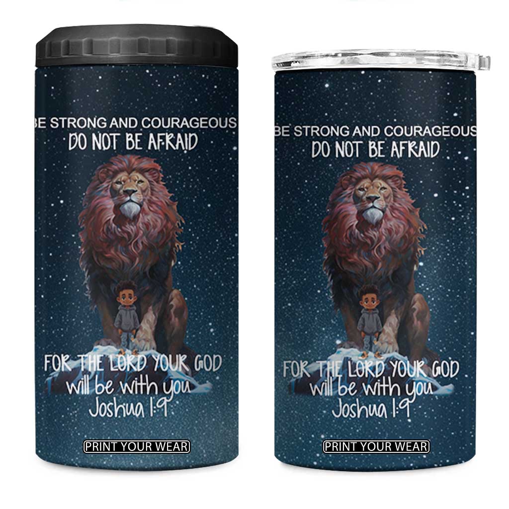 Bible Verse 4 in 1 Can Cooler Tumbler Inspirational Scripture Strong & Courageous Joshua 1:9 TB10 One Size: 16 oz Navy Print Your Wear