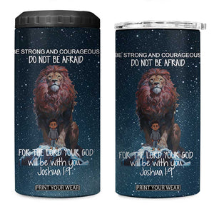 Bible Verse 4 in 1 Can Cooler Tumbler Inspirational Scripture Strong & Courageous Joshua 1:9 TB10 One Size: 16 oz Navy Print Your Wear