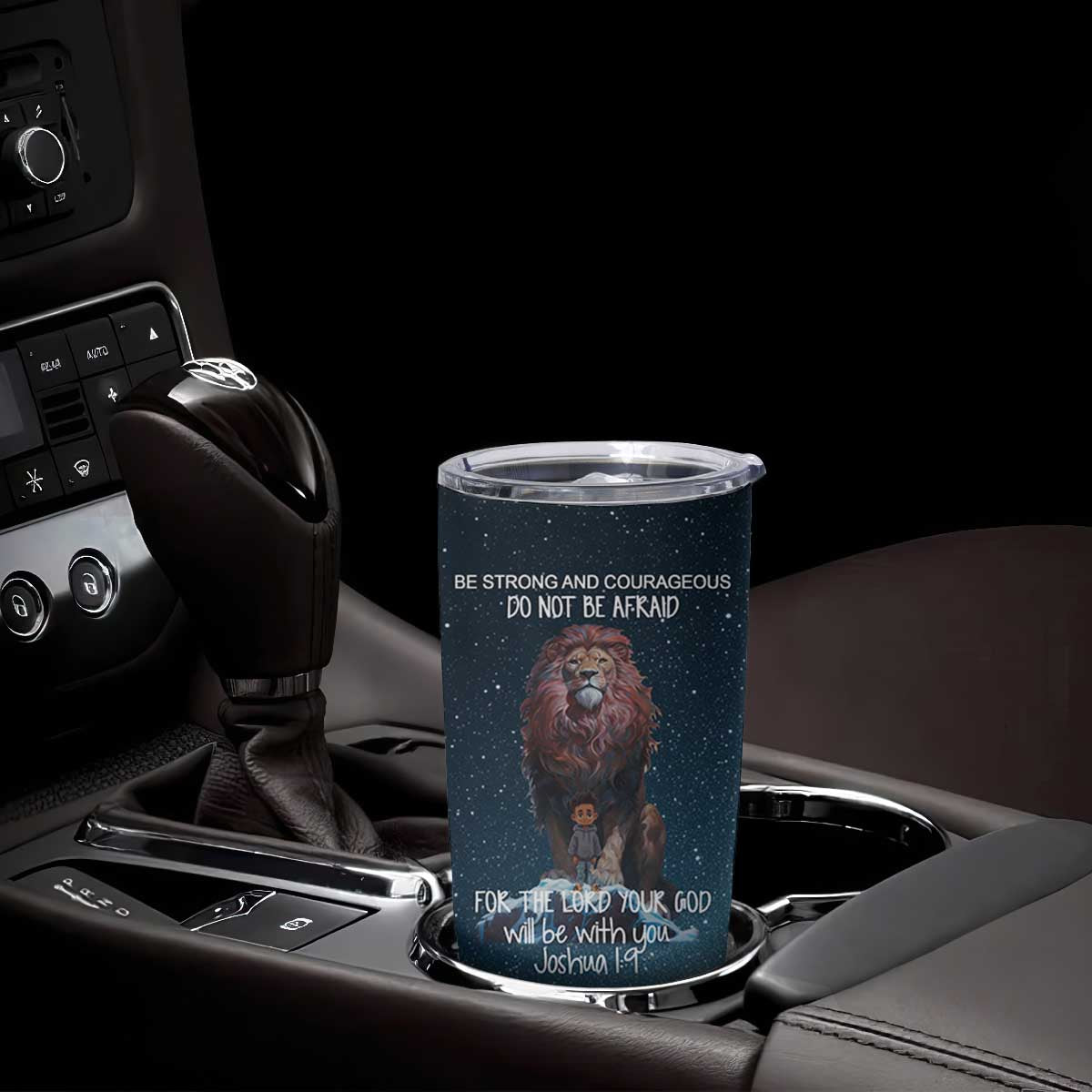 Bible Verse Tumbler Cup Inspirational Scripture Strong & Courageous Joshua 1:9 TB10 Print Your Wear