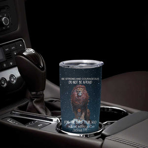 Bible Verse Tumbler Cup Inspirational Scripture Strong & Courageous Joshua 1:9 TB10 Print Your Wear
