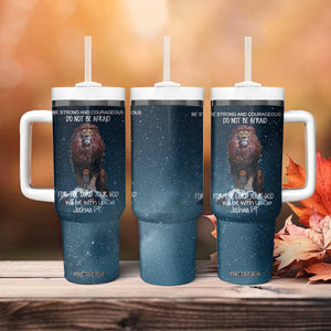 Bible Verse Tumbler With Handle Inspirational Scripture Strong & Courageous Joshua 1:9 TB10 Print Your Wear