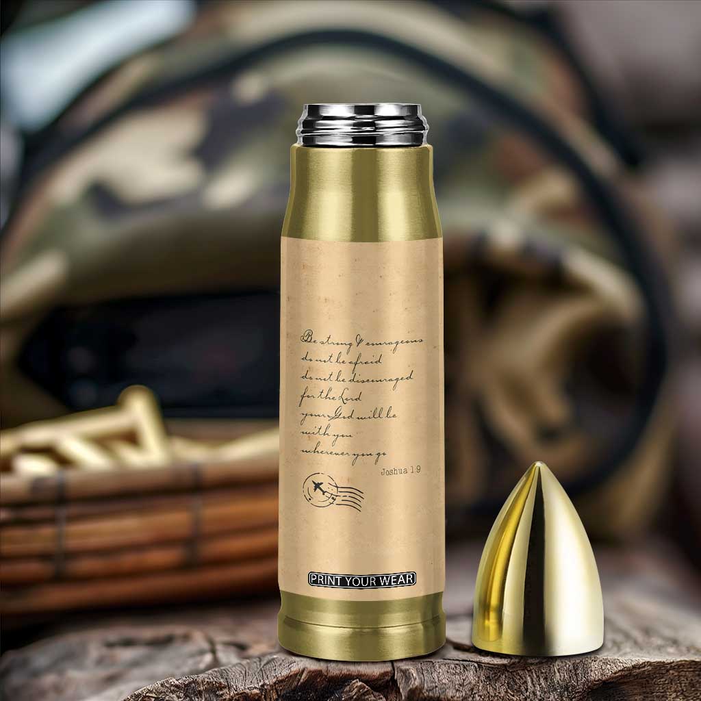 Vintage Christian Bullet Tumbler Be Strong and Courageous Joshua 1:9 Bible Verse TB10 Print Your Wear
