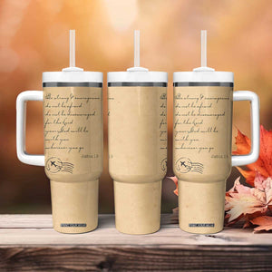 Vintage Christian Tumbler With Handle Be Strong and Courageous Joshua 1:9 Bible Verse TB10 Print Your Wear